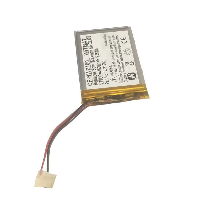 Фото Новейшая литий-ионная аккумуляторная батарея LIS1650 3.7V 5.55Wh 1500mAh для Sony CP-NWZ100 NW-ZX706 NW-ZX707, высококачественная батарея для Walkman №4