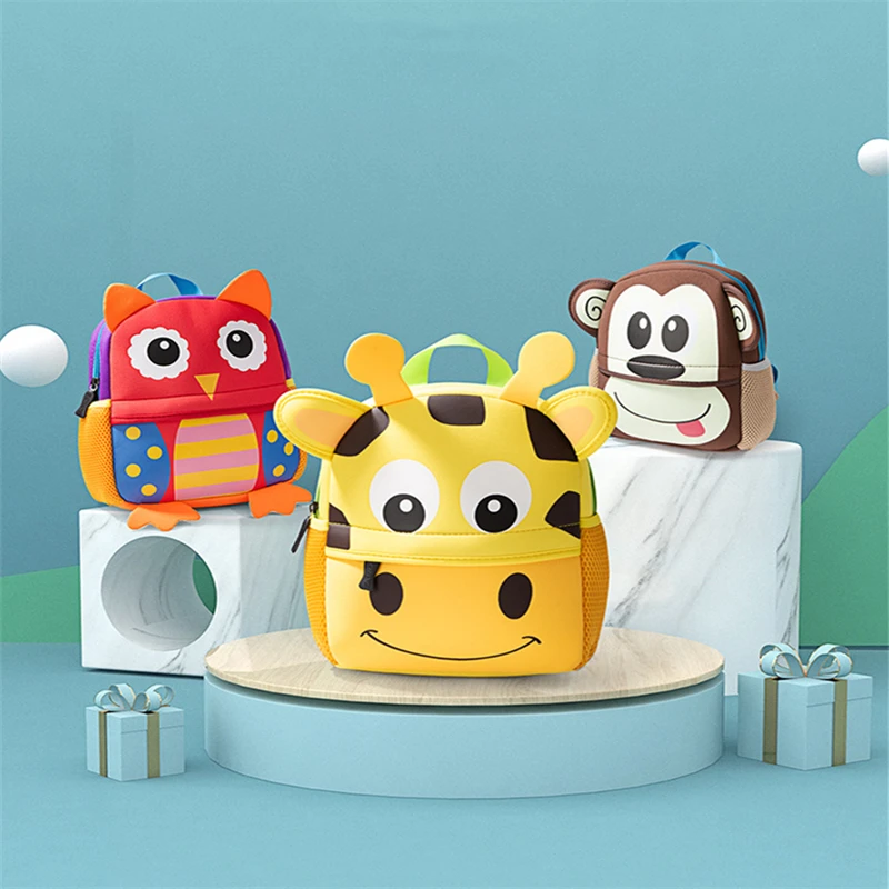 OSLD Kids Animal Pattern Waterproof Schoolbag Kindergarten Students Cartoon Cute Small Bags Baby Boys Girls Cartoon Backpack