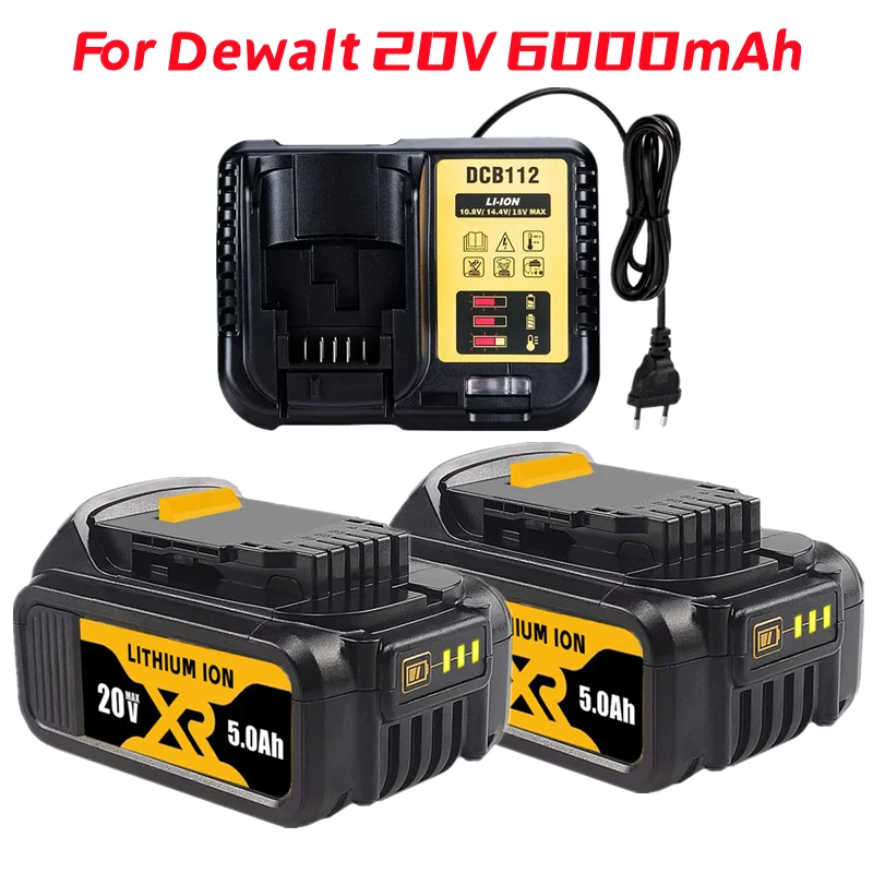 

20V 5000mAh Replacement Battery for Dewalt DCB205 DCB204 DCB200 DCB201 DCB185 DCB183 DCB182 DCB181 DCG DCS Series Power Tools