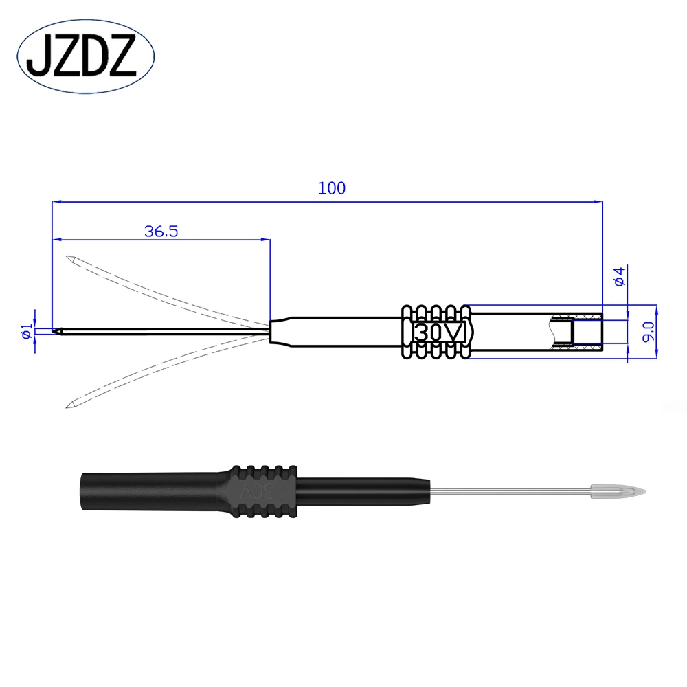 JZDZ 10 шт. тестовые провода штифт 1 мм гибкие насадки для тестового зонда