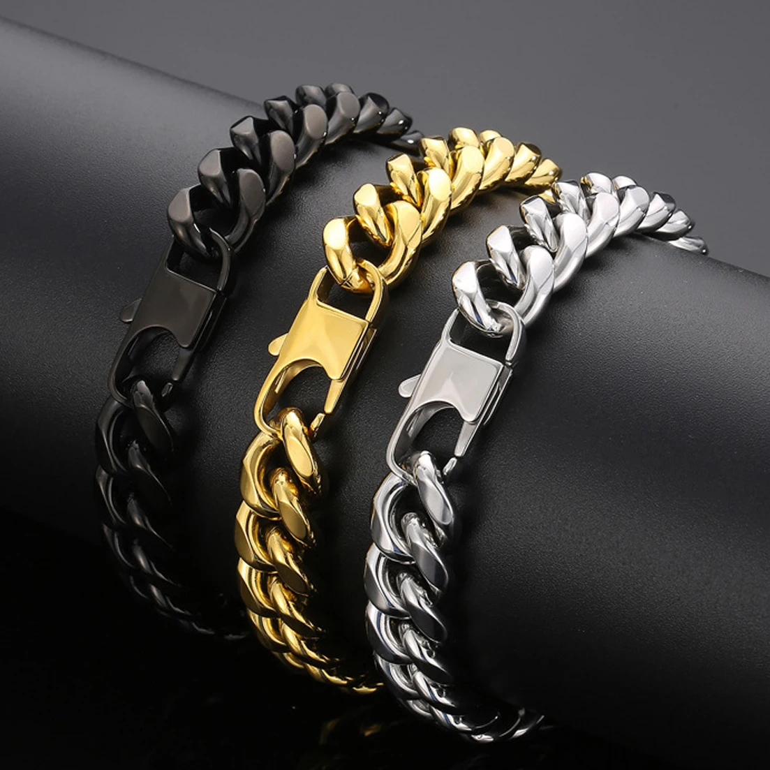 Браслеты из нержавеющей стали 316L мужские и женские панцирная цепь кубинской цепи