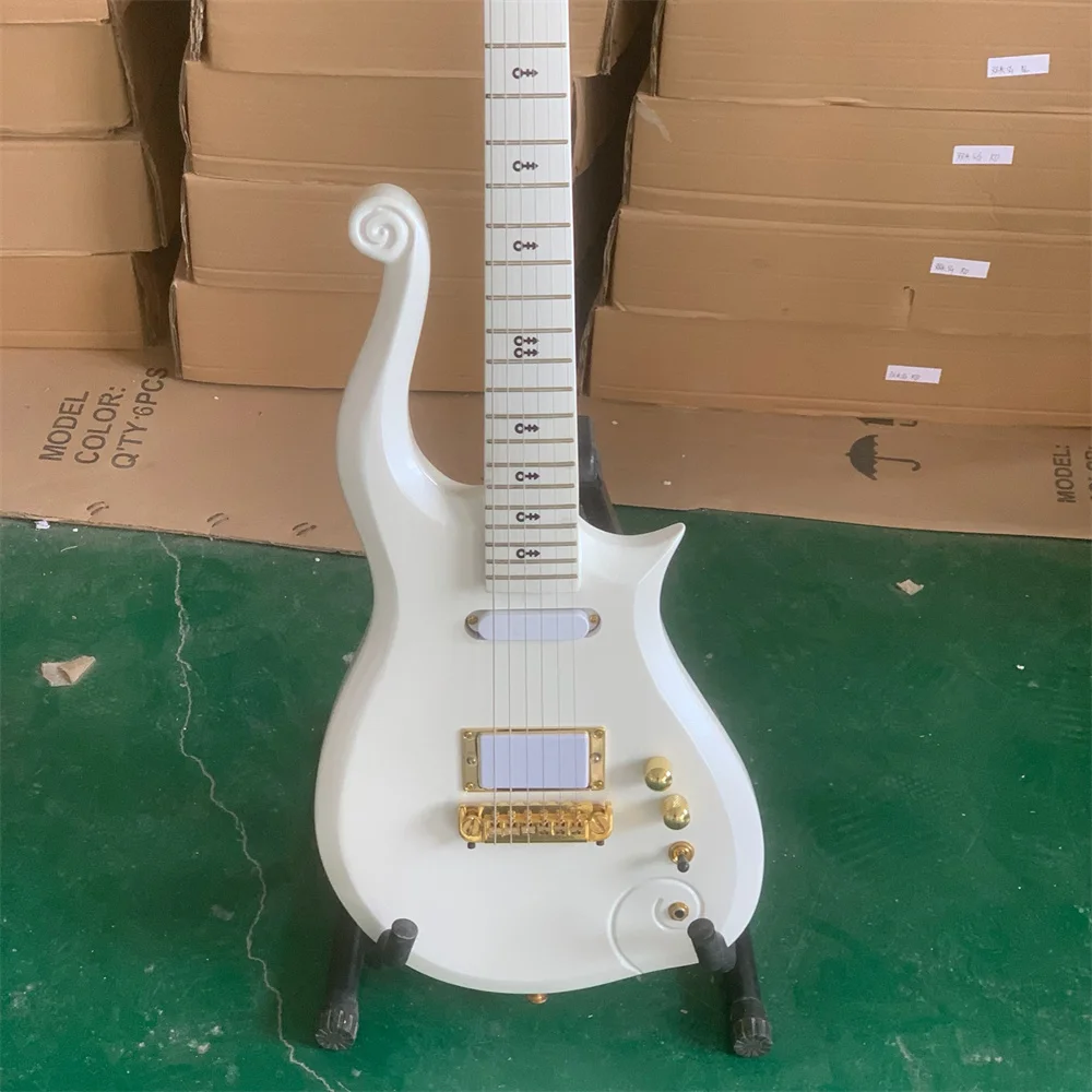 

In stock Classical White Prince Electric Guitars Gold Hardware Free Shipping S-H Pickups Guitars guitarra