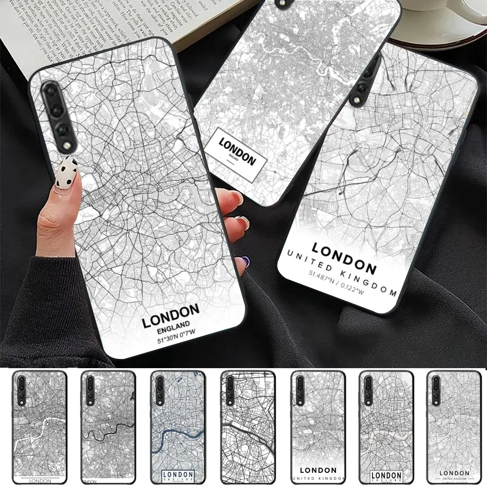 Чехол для телефона London Country Sketch City Map Huawei P 8 9 10 20 30 40 50 Pro Lite Psmart Honor lite 70 Mate 20lite