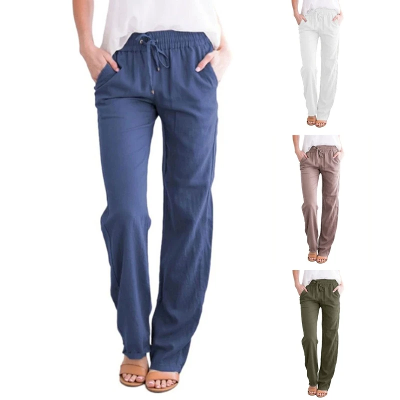 573B Women's Yoga Pants Wide Leg Sweatpants Comfy Lounge Workout Pants with Pockets