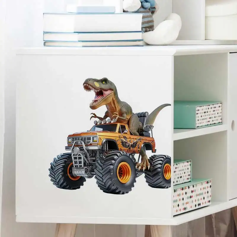 Фото T-Rex Динозавр Вождение на монстров-Наклейки на стену Спальня Мальчик Комната Фон Украшения Фреска Животные Домашний Декор S490 №3