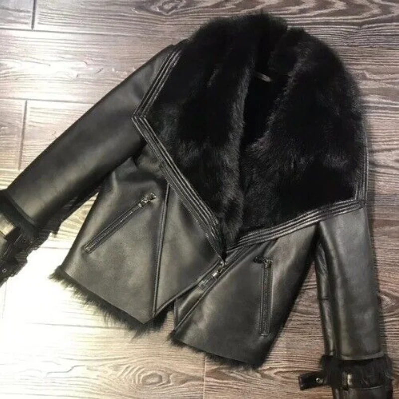 Shearling Jacket Women Real Lambskin Jacket Women Warm Sheep Leather Coat Genuine Leather