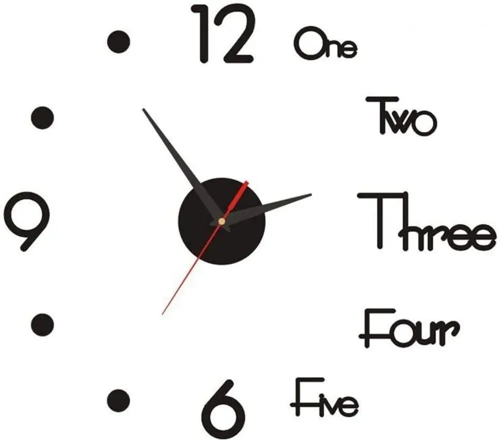 

DIY Reloj de Pared, 2 Piezas 3D Relojes de Pared Espejo Pegatina DIY Frameless Gran Reloj de Pared Números Romanos para Decorar