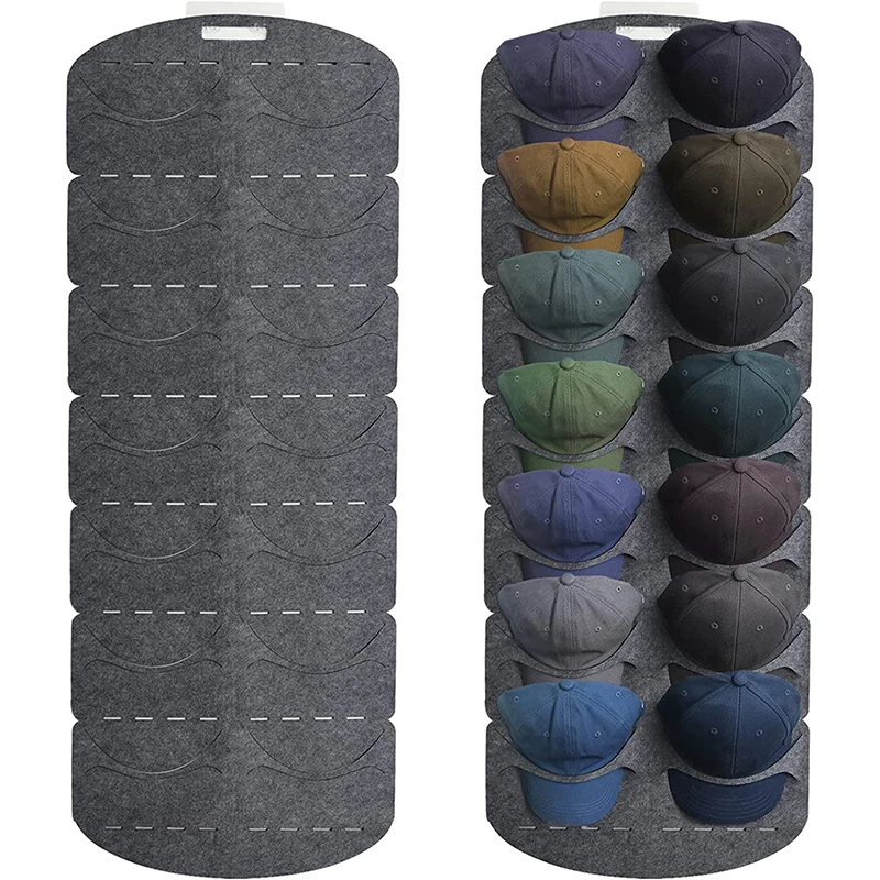

Baseball Cap Holder Felt Hat Rack Organizer With 14 Pockets Hat Display Keep Hat Shape Large Capacity Clear Caps Organizer