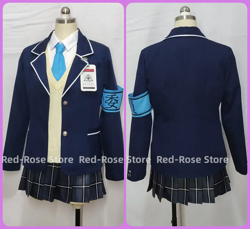 Okusora Ayane Косплей Костюм Игра Синий Архив Платье Пальто Рубашка Юбки Хэллоуин