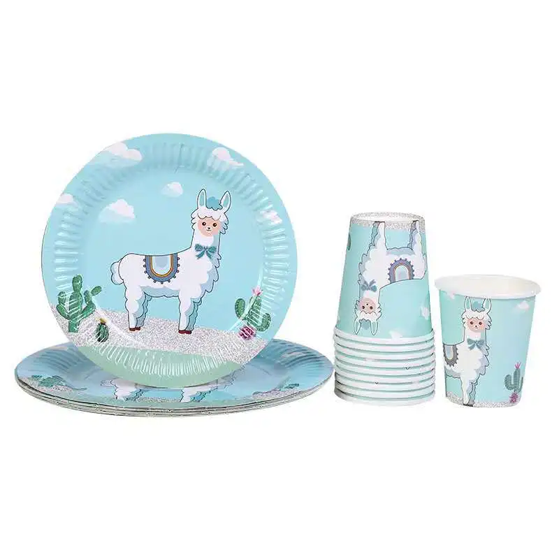 

Alpaca Animal Theme Disposable Tableware Alpaca Plate 123st Birthday Party Supplies Cute Alpaca Theme Birthday Party Kids Favor