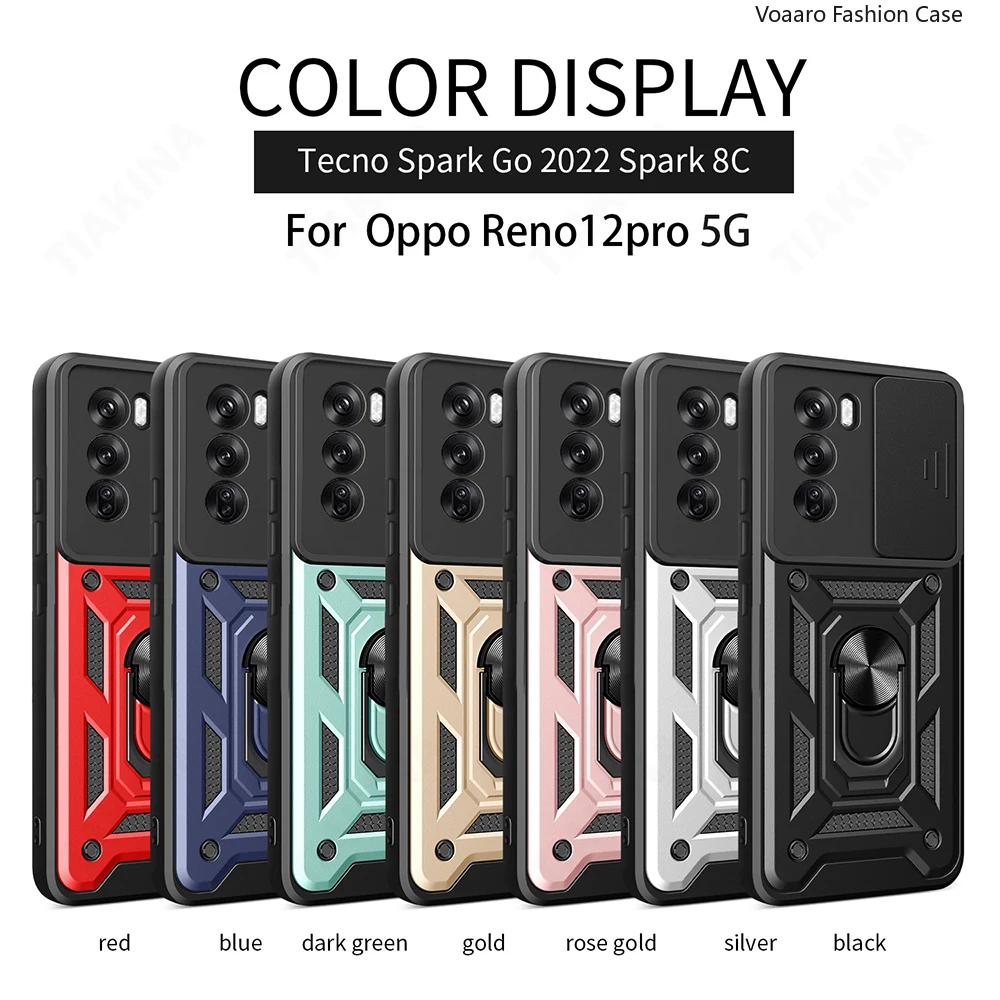 Скользящая линза для OPPO A60 4G A79 Чехол-Броня Reno10 Reno11 F Reno12 Pro