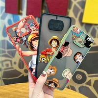 anime one piece monkey d luffy for xiaomi mi 11t 11 10 ultra pro lite note10 poco x3 f3 gt nfc m3 frosted translucent phone case