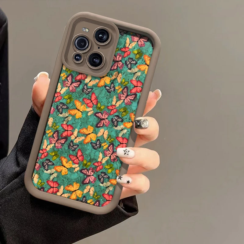 Чехол с рисунком бабочки для OPPO F9 F19 F21 F23 R11 R15 R17 Pro K9 силиконовый противоударный