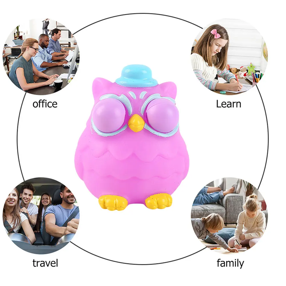 

Owl Decompression Toys Washable TPR Soft Glue Antistress Toy Portable Squeeze Stress Relief Toys Multipurpose for Children Gifts