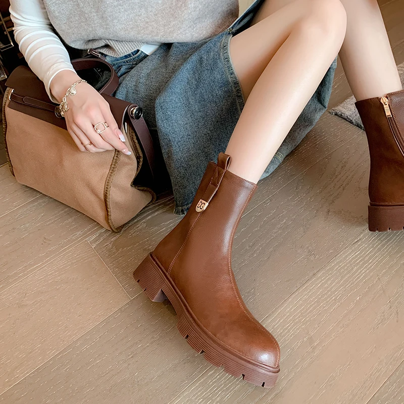 

Женские ботильоны на низком каблуке, ботильоны на молнии, женские модные ботинки, удобная женская обувь в британском стиле