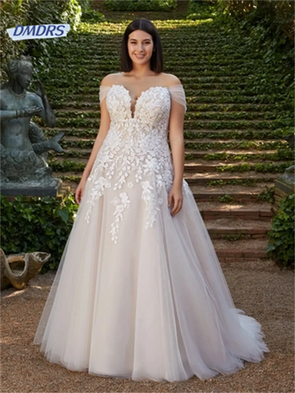 

Женское свадебное платье с открытыми плечами, романтичное кружевное платье с вырезом сердечком, элегантное пляжное платье