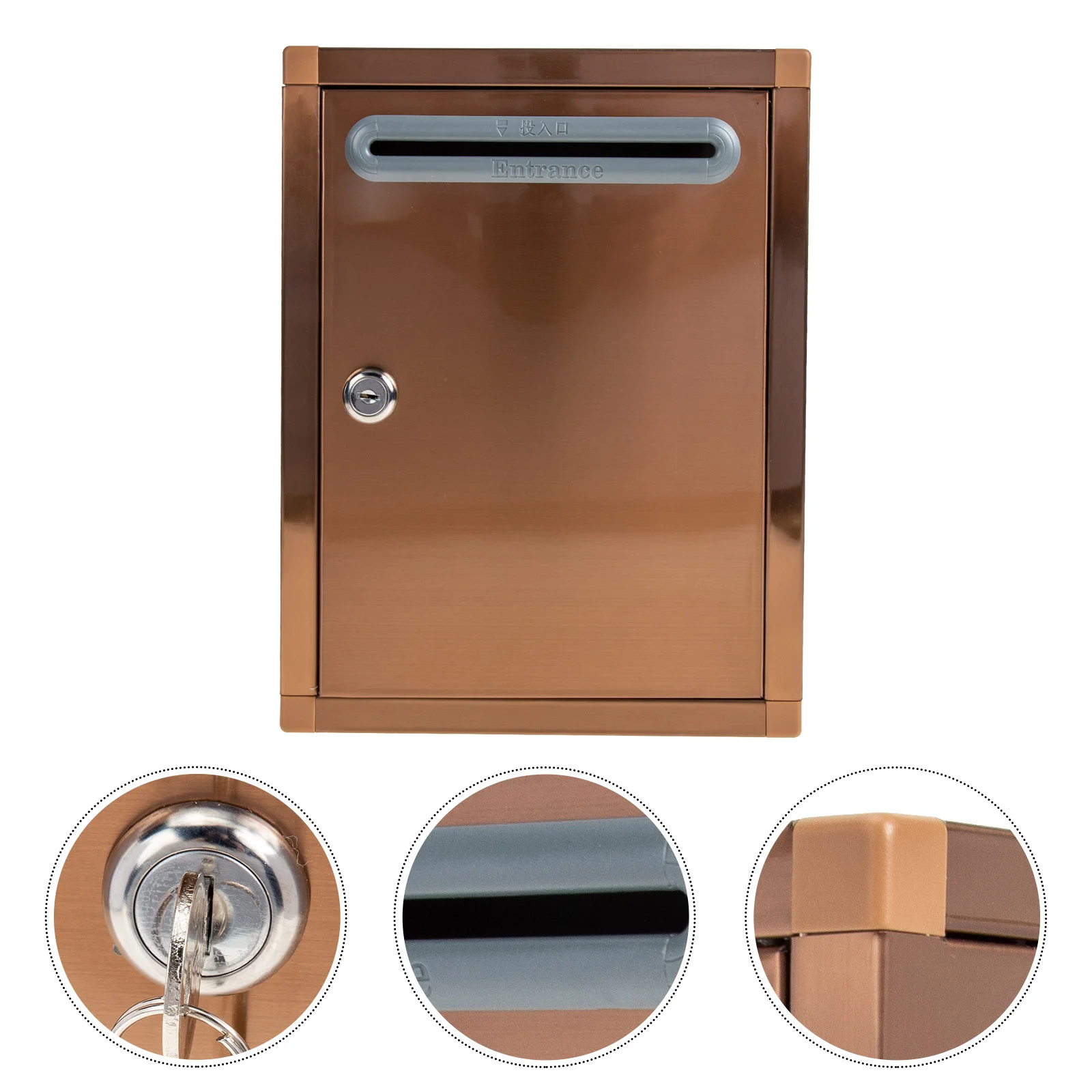 

Ballot Box Lockable Letterbox Wall Mount Mailbox Office Supply Mounted Stainless Steel Hanging