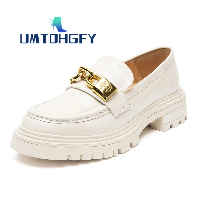 

2023 Women's Loafer Shoes Ladies Spring Patent Leather Student Shoes Female British Style Retro Casual Lazy Trend Leather Shoes