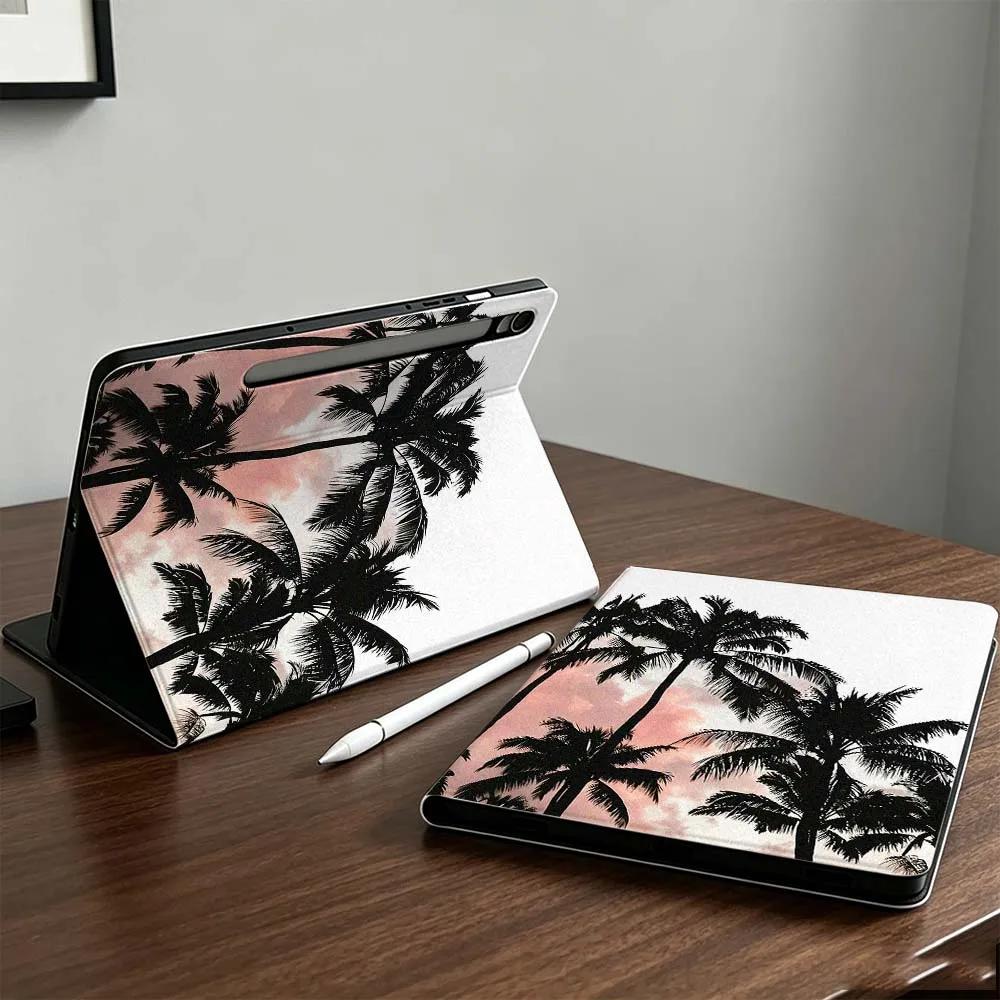 Фото Чехол Sea Breeze Coconut Tree для Samsung Galaxy Tab A7 A8 A9 A11 S6 S7 S8 S9 S10 S11 FE Plus, складной, с функцией автоматического сна/пробуждения для планшета №2