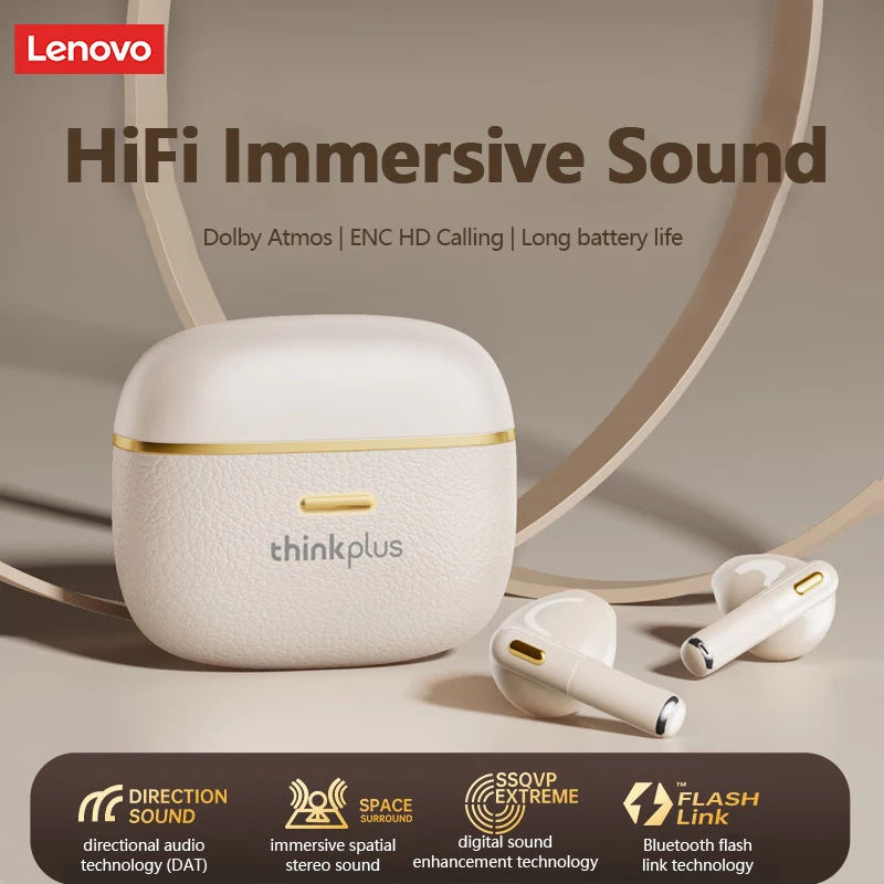 Фото Оригинальные беспроводные Bluetooth-наушники Lenovo LP22 Pro True для стерео спортивных игр TWS наушники-вкладыши с микрофоном сенсорная гарнитура новая №1