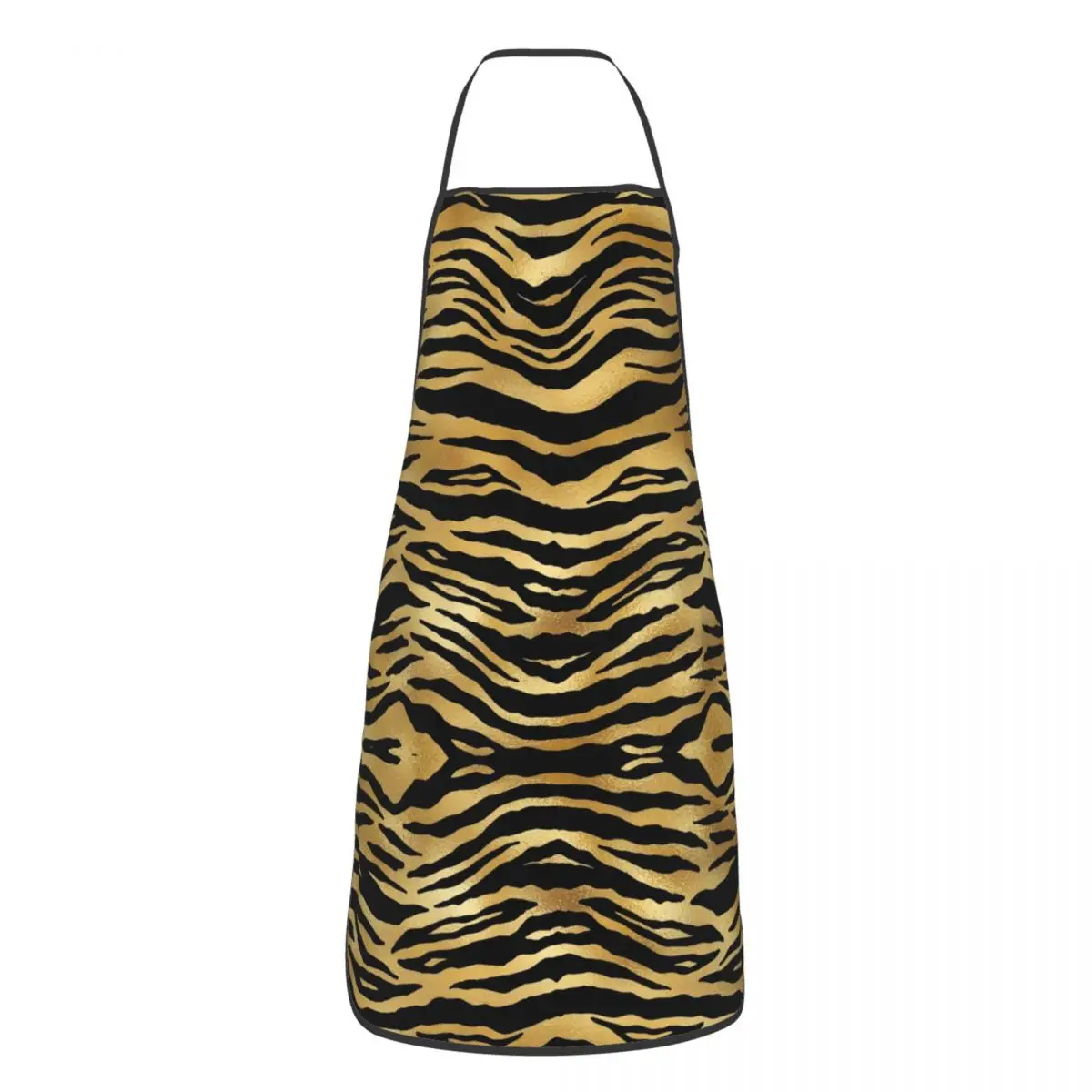 

Gold Tiger Stripes Animal Cuisine Grill Baking Aprons Anti-greasy Leopard Bib Tablier for Chef Barista BBQ Dinner Party