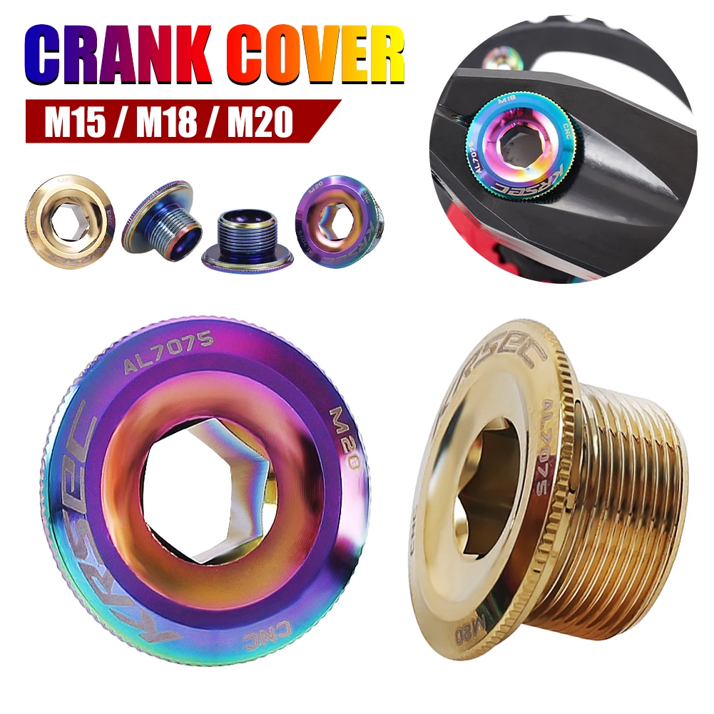 

M15/M18/M20 Crank Cover Screw Cap M20 MTB Crankset Cover Aluminum BMX Road Bike Arm Bolt Mountain Bike Parts Accessories