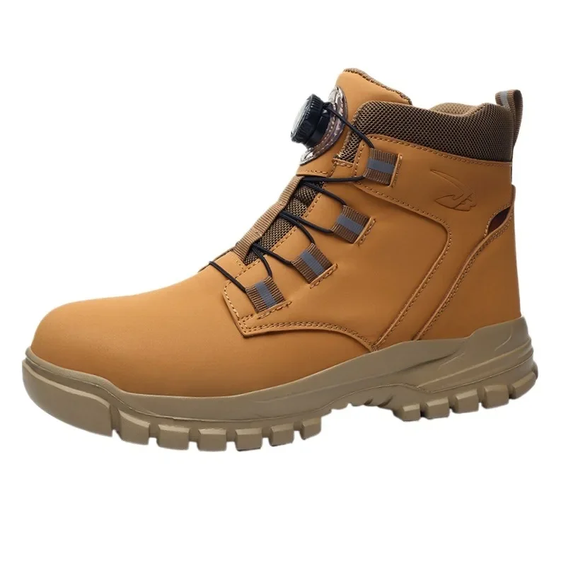 Мужская рабочая защитная обувь высокого качества с вращающейся кнопкой