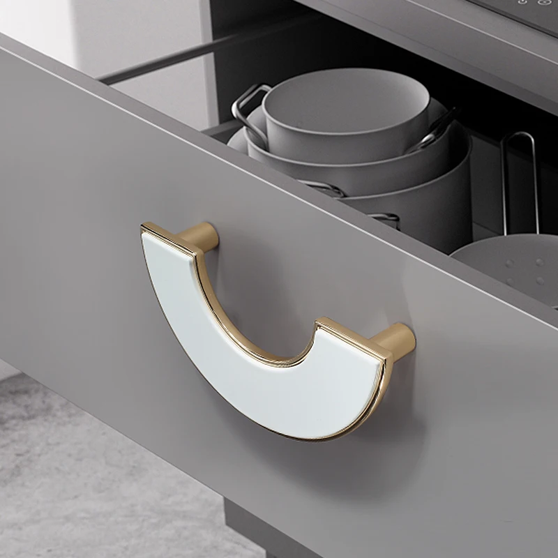 

Modern Simple Semicircular Cabinet Door Handles Wardrobe Bathroom Cupboard Drawer Knobs and Pulls Furniture Handles Hardware