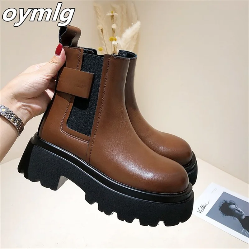 

Fashion women's boots 2022 spring and autumn new single boots women's thick-soled Chelsea chimney boots