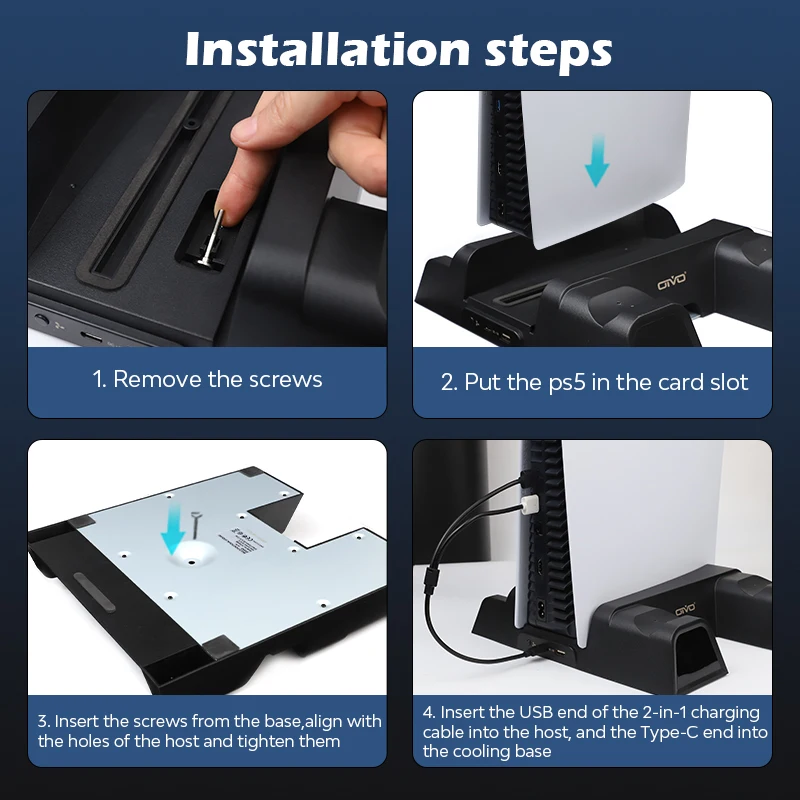 PS5 консоль охлаждающая подставка 2 контроллер зарядное устройство для игровой