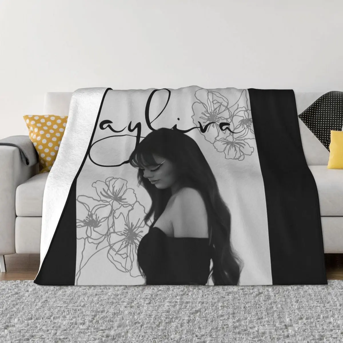 Одеяло Ayliva с красивым флисовым принтом портативное легкое тонкое покрывало для