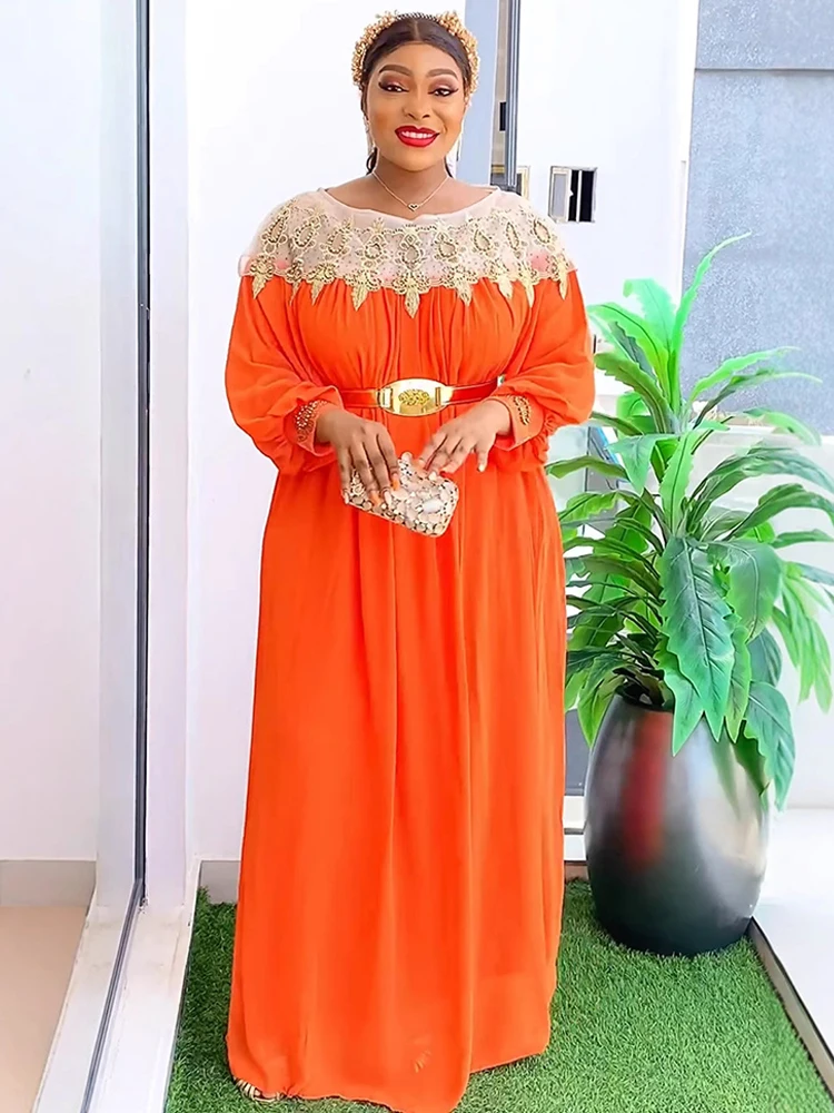 Шифоновые платья с длинным рукавом африканские женские наряды Дашики Дубай