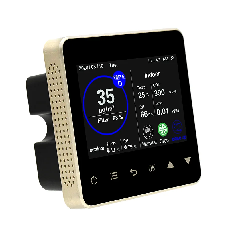 3 5 дюймовый цветной ЖК-экран smart внутренний VOC PM2.5 CO2 контроллер температуры и