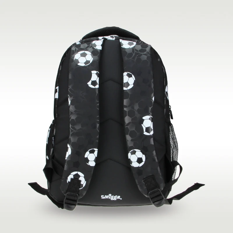 Australia Original Smiggle Children's Schoolbag Boys Pupil Backpack Big White Football 7-12 Years Old Waterproof 16 Inches