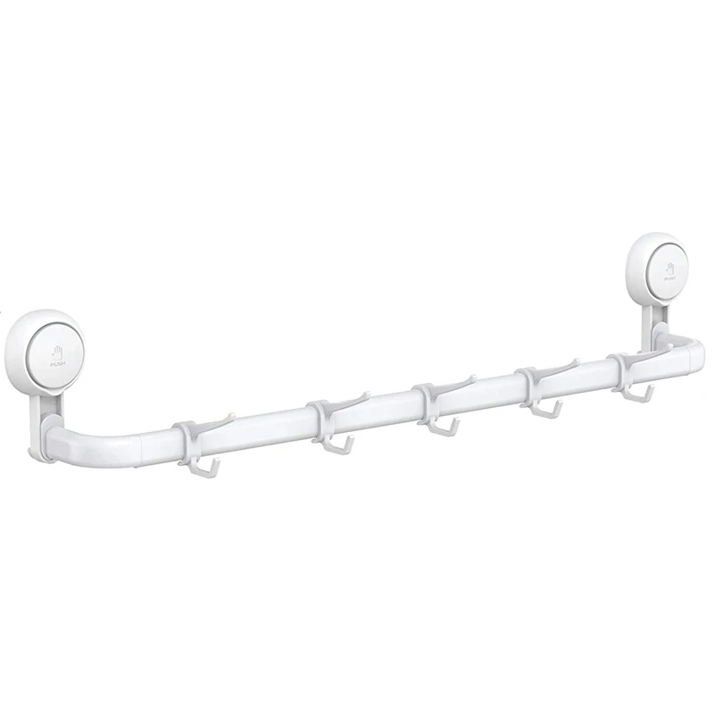

Suction Cup Towel Bar, Adjustable 24 Inches Towel Holder For Bathroom, Drill Free Removable Wall Mount Towel Rack
