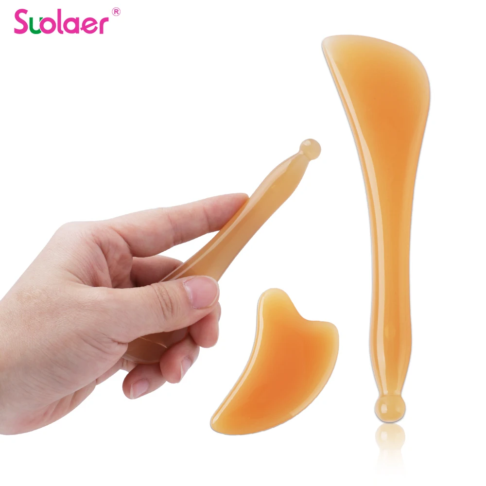 

Natural Resin Gua Sha Massage Board Beauty Health Massager Skin Scraping Massage Tools for Face Neck Back Body Head and Shoulder