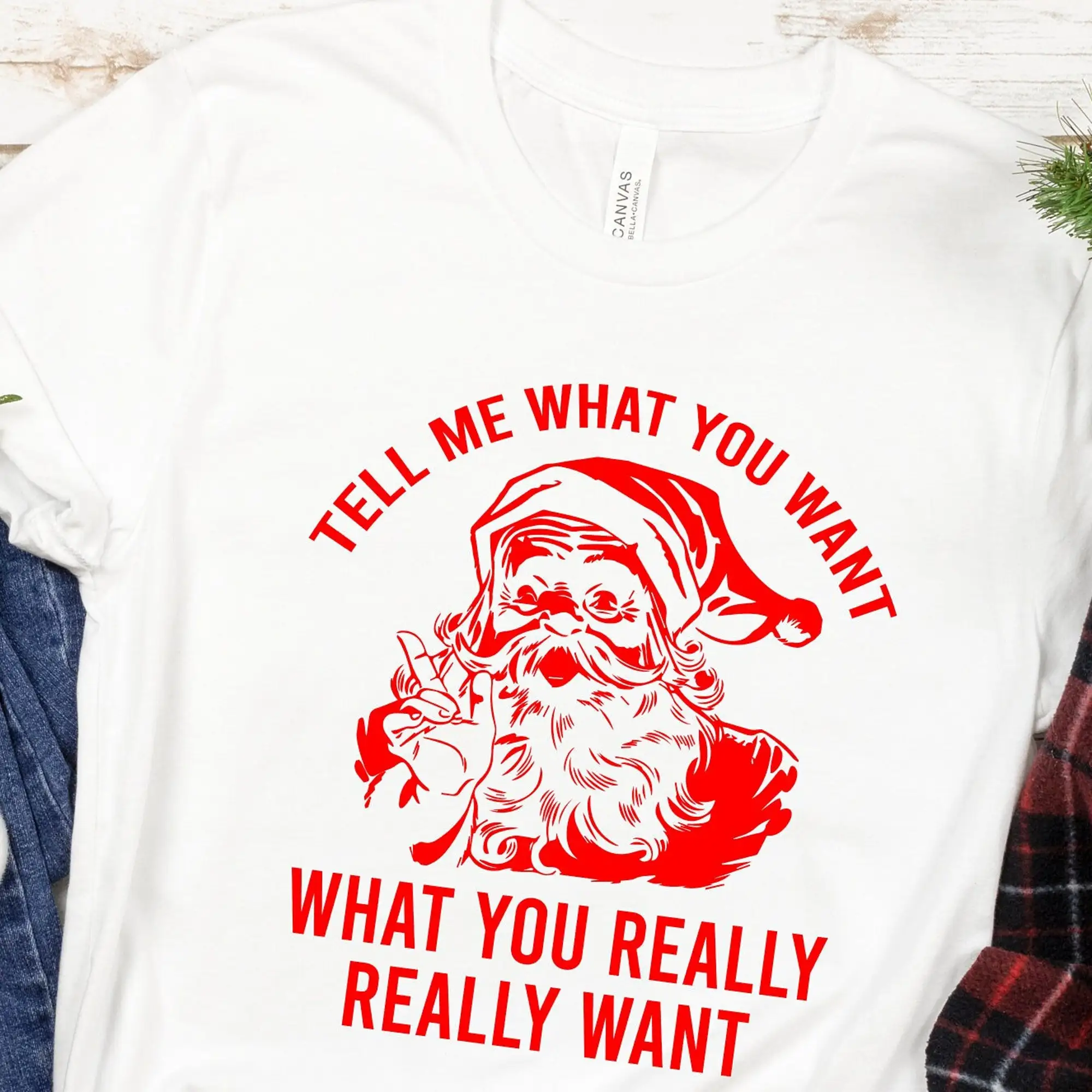 Скажите мне что вы хотите действительно футболка забавная Рождественская