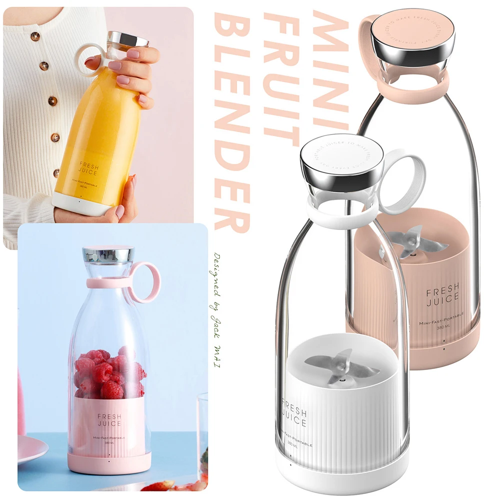 

Portable Mini Juicer Electric Blender Mixer Fruit Juicers Multifunction 380Ml Bottle Quick Juicing Manual Orange Juicer Machine