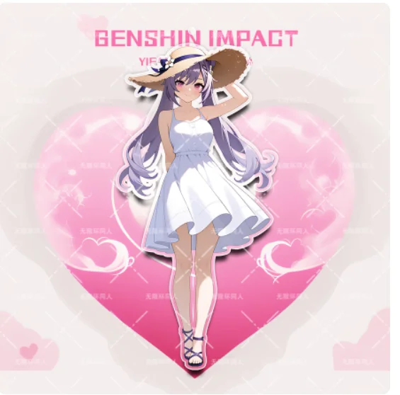 Фото Японская аниме-фигурка Genshin Impact Кэцин из акрила, модель-подставка, коллекционная, для косплея, декор для рабочего стола, подарки WXH №3