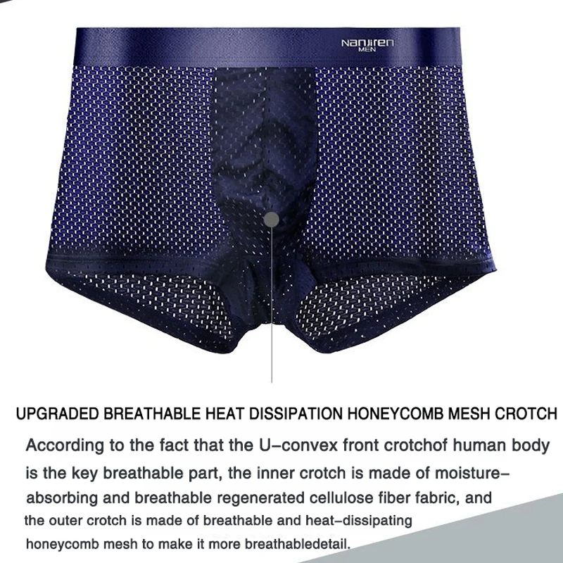 Men's Underwear Breathable Mesh Ice Thin Summer Boxer Shorts Seamless Boxer Shorts Shorts Men
