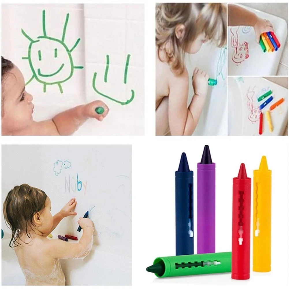 

6Pcs/Set Chilren Bathroom Crayon Erasable Graffiti Toy Washable Doodle Pen for Baby Kids Bathing Creative Educational Toy Crayon