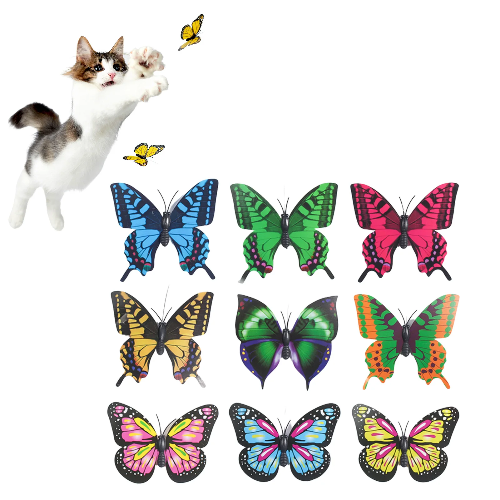 

Flutter Butterfly Cat Wand Toy Flutter Butterfly Automatic Rotating Electric Toy For Cats Kitten Exercise Teaser Wand Toys With