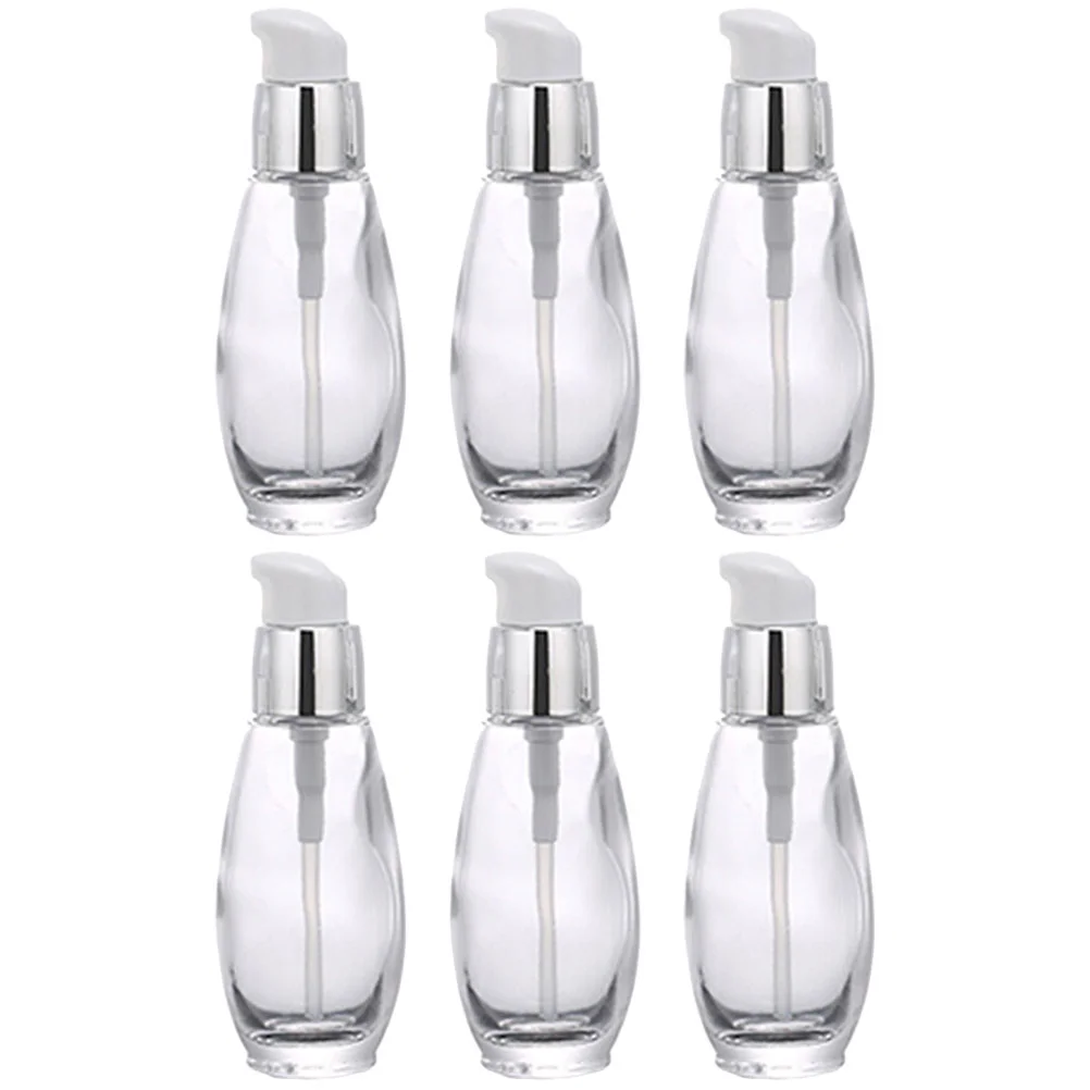 

6 Pcs Press Liquid Foundation Bottle Travel Containers Leakproof Refillable Lotion Glass Small Bottles Empty Emulsion