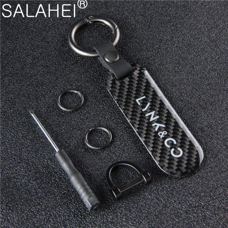 

Carbon Fiber Car Logo Keychain Chain Auto Metal Buckle Key Rings For Lynk&Co 01 05 03 09 02 04 06 07 08 Auo Keyring Accessories