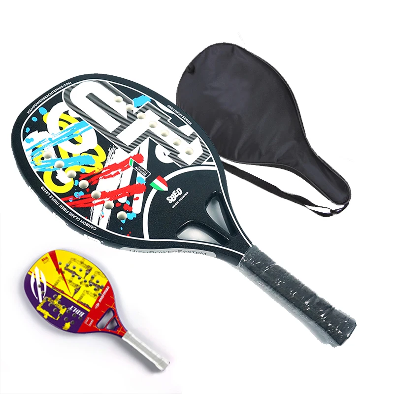 

Mormai HP Brand Professional Full Carbon Beach Tennis RacketPaddle Racket EVA Face Tennis Raqueta Adult With Beach Racket Bag