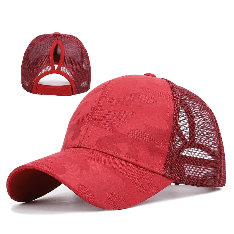 

Breathable Ponytail Mesh Baseball Cap for Women Girls Ladies Camouflage Fashion Snapback Hat Outdoor Adjustable Sun Hip Hop Hats