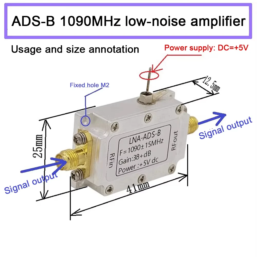 Полосовой радиочастотный модуль РЧ-усилитель Усилитель усиления 1090 МГц 5 В Блок