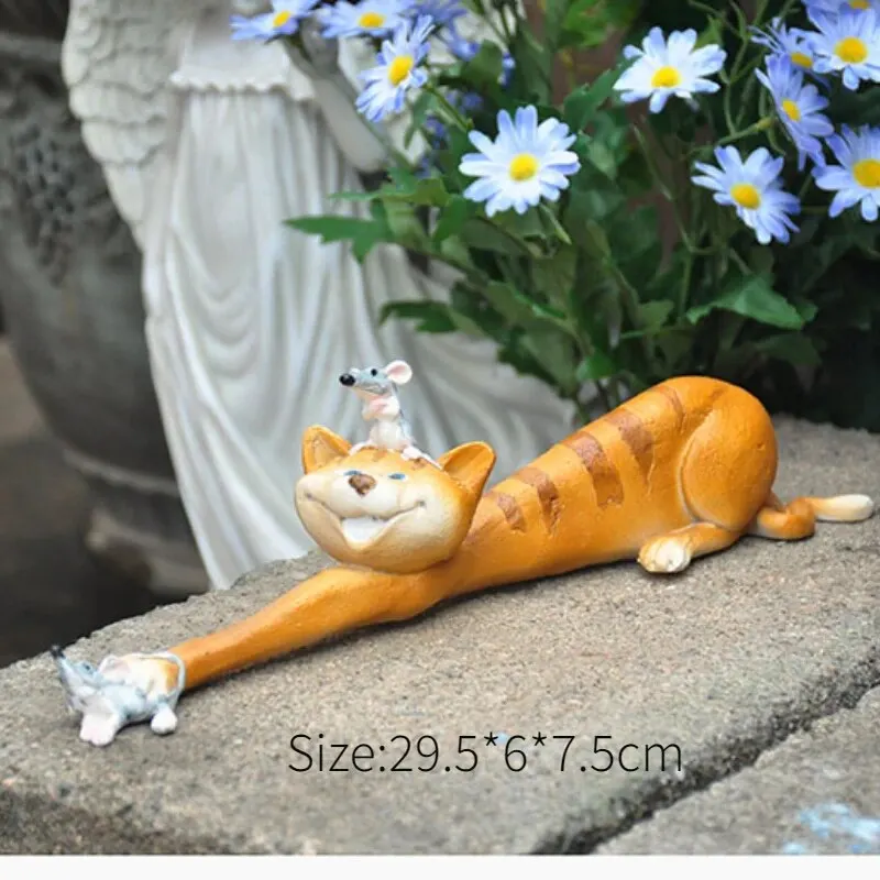 Страна идиллическая забавная котенок мышь сад терраса сочная сцена украшения