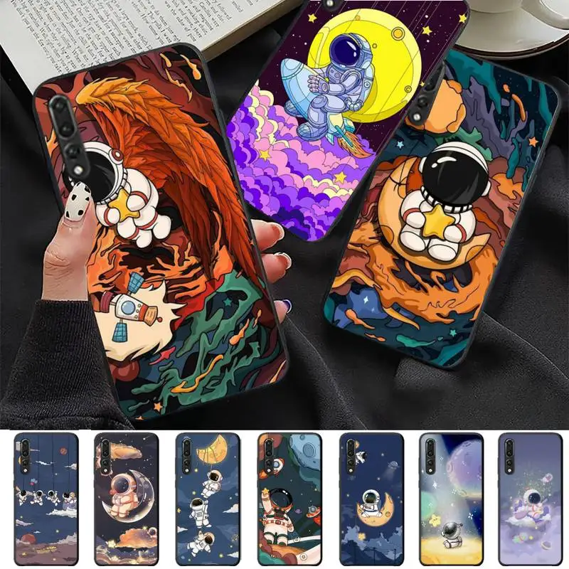 

Cute Astronaut Phone Case for Huawei P30 40 20 10 8 9 lite pro plus Psmart2019