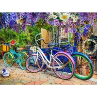 gatyztory frame diy painting by numbers kits color bike landscape hand painted oil paint by numbers unique gift for home decor